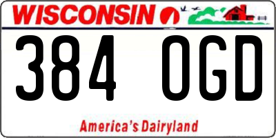 WI license plate 384OGD