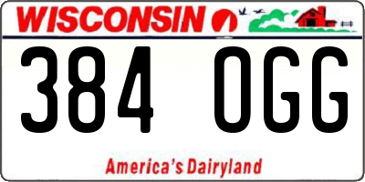 WI license plate 384OGG