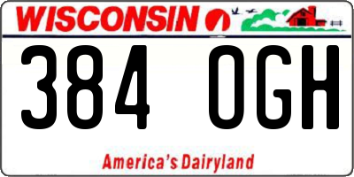 WI license plate 384OGH