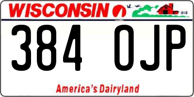 WI license plate 384OJP
