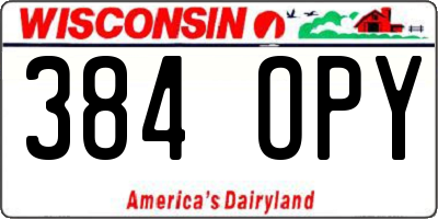 WI license plate 384OPY