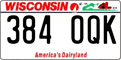 WI license plate 384OQK