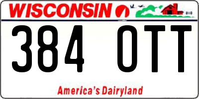 WI license plate 384OTT