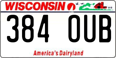 WI license plate 384OUB