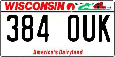 WI license plate 384OUK