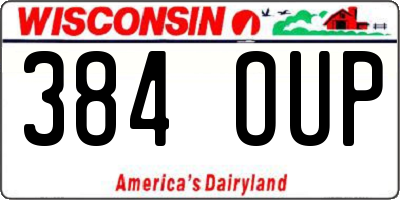WI license plate 384OUP
