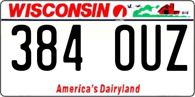 WI license plate 384OUZ
