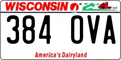 WI license plate 384OVA