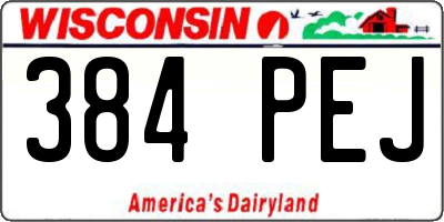 WI license plate 384PEJ