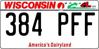 WI license plate 384PFF