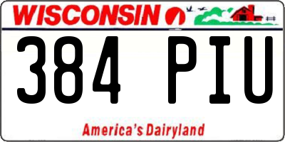 WI license plate 384PIU