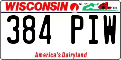 WI license plate 384PIW