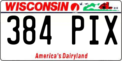 WI license plate 384PIX