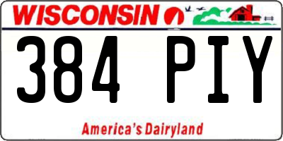 WI license plate 384PIY