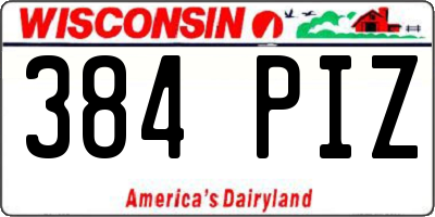 WI license plate 384PIZ
