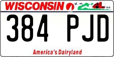 WI license plate 384PJD