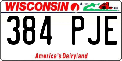 WI license plate 384PJE