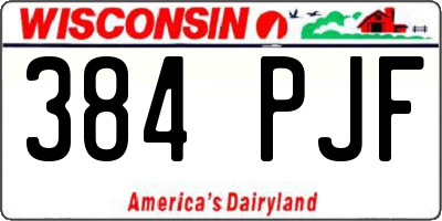 WI license plate 384PJF