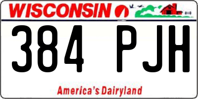WI license plate 384PJH