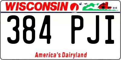 WI license plate 384PJI