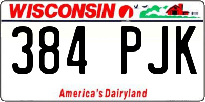 WI license plate 384PJK