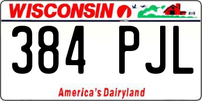 WI license plate 384PJL