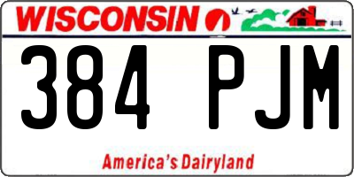 WI license plate 384PJM