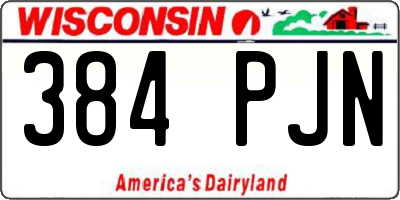 WI license plate 384PJN