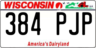 WI license plate 384PJP