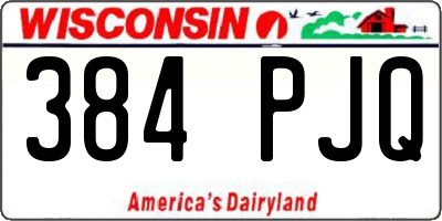 WI license plate 384PJQ