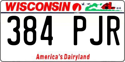 WI license plate 384PJR