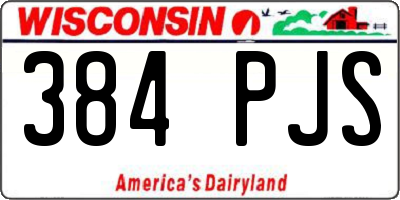 WI license plate 384PJS