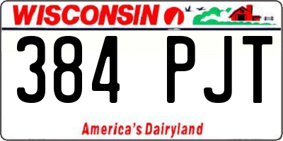 WI license plate 384PJT