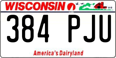WI license plate 384PJU