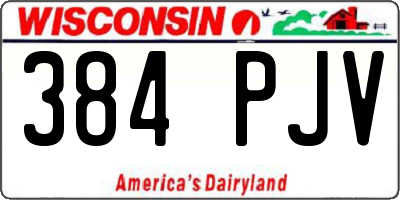WI license plate 384PJV