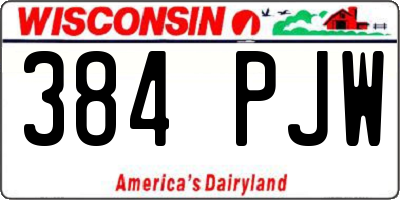 WI license plate 384PJW