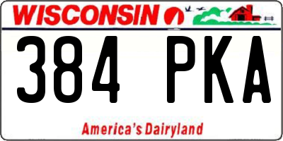 WI license plate 384PKA