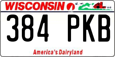 WI license plate 384PKB