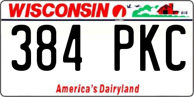 WI license plate 384PKC