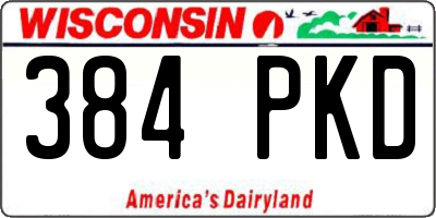 WI license plate 384PKD