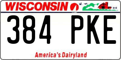 WI license plate 384PKE