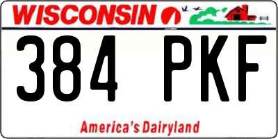 WI license plate 384PKF