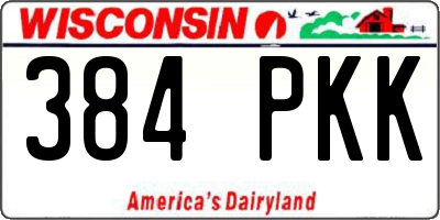 WI license plate 384PKK
