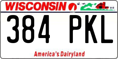 WI license plate 384PKL