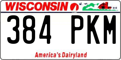 WI license plate 384PKM