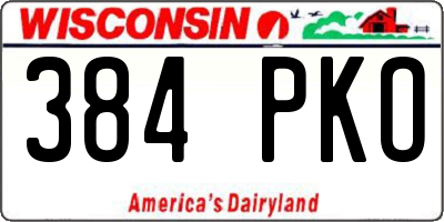 WI license plate 384PKO