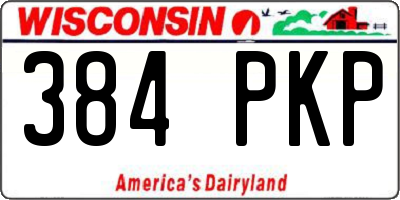 WI license plate 384PKP