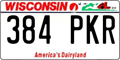WI license plate 384PKR