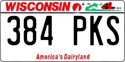 WI license plate 384PKS