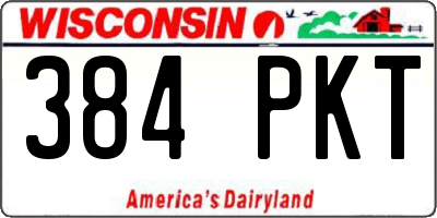 WI license plate 384PKT